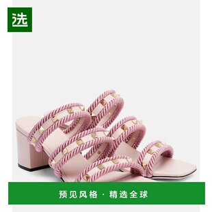 1h可退 香港直邮Valentino 华伦天奴 女士 Torchon 60 铆钉皮质凉