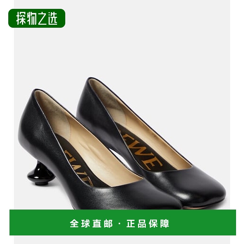 香港直邮LOEWE 罗意威 女士 Toy 45 皮质浅口鞋 black黑色 舒适时