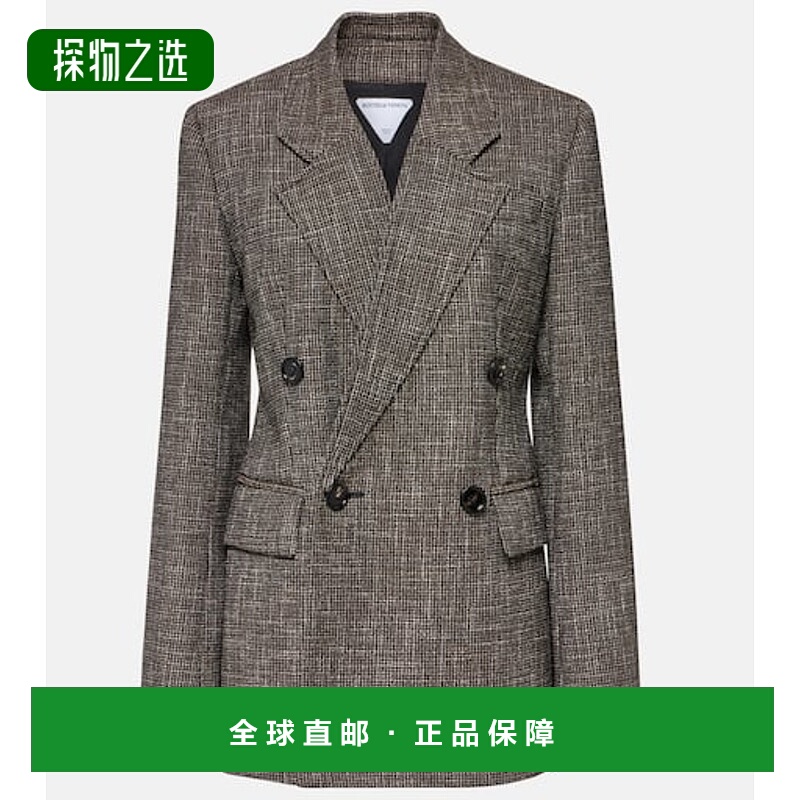 香港直邮Bottega Veneta 葆蝶家 女士 mouliné 羊毛棉混纺西装外