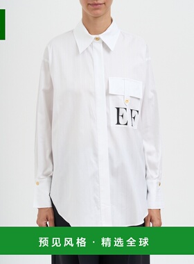 1h可退 香港直邮Elisabetta Franchi 女士 条纹棉府绸衬衫 MCA121