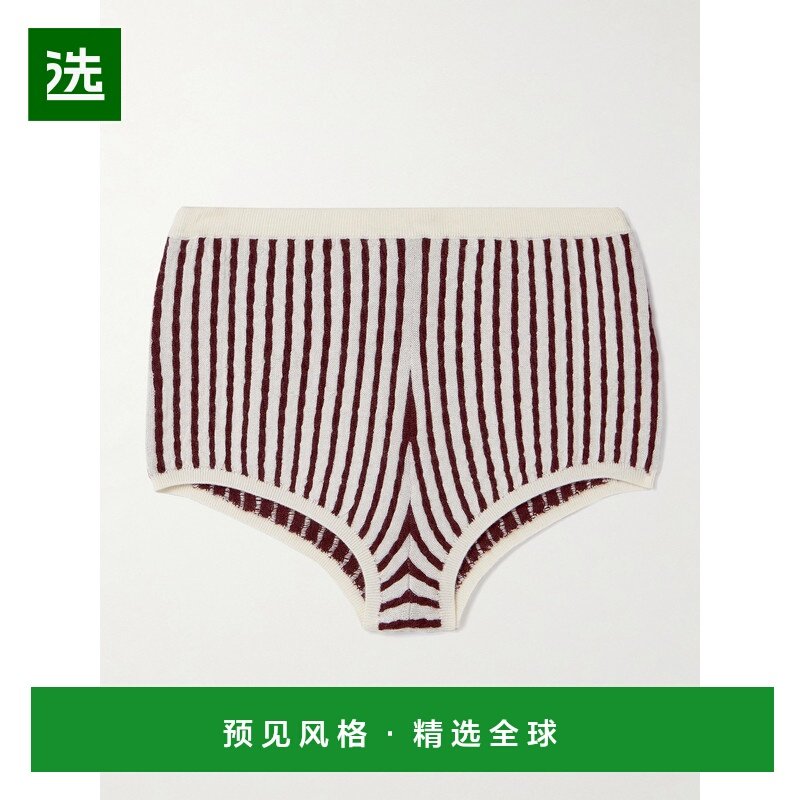 1h可退 香港直邮Frame Denim 女士 条纹粗线针织羊绒真丝混纺短裤,女装/女士精品,休闲裤,淘宝优惠券,粉丝福利购,淘宝优惠卷