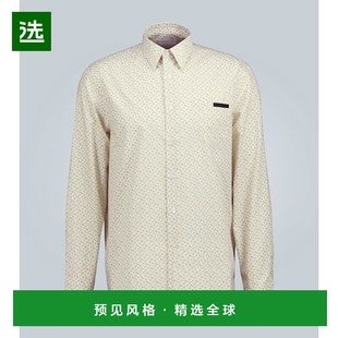 香港直邮Prada 棉府绸衬衫 普拉达 Fruit yellow黄色 男士 1h可退