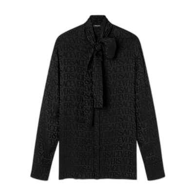 香港直邮Versace ALLOVER系带领长袖衬衫 10112581A08446