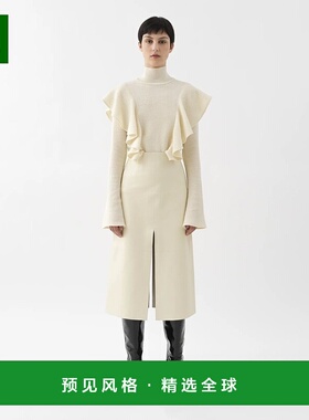 香港直邮Chloe 荷叶边羊毛毛衣 C22WHT65083高领