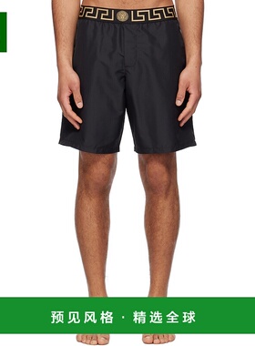 1h可退 香港直邮Versace 范思哲 男士 黑色 Greca Border 泳裤 AB