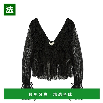 香港直邮Chloe 蔻依 女士 蕾丝 V 领短款上衣 CH25SHT15400