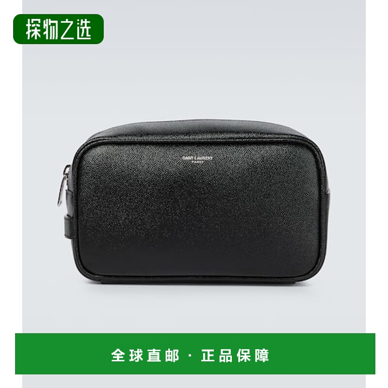 1h可退 香港直邮Saint Laurent 圣罗兰 男士 皮革洗漱包 001124