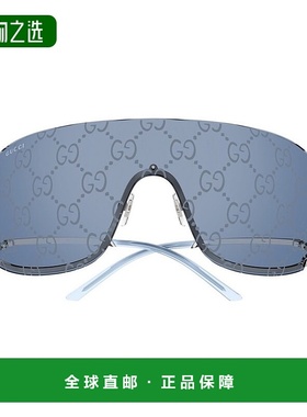 1h可退 香港直邮Gucci 古驰 男士 盾形太阳眼镜 GG1560S blue蓝色