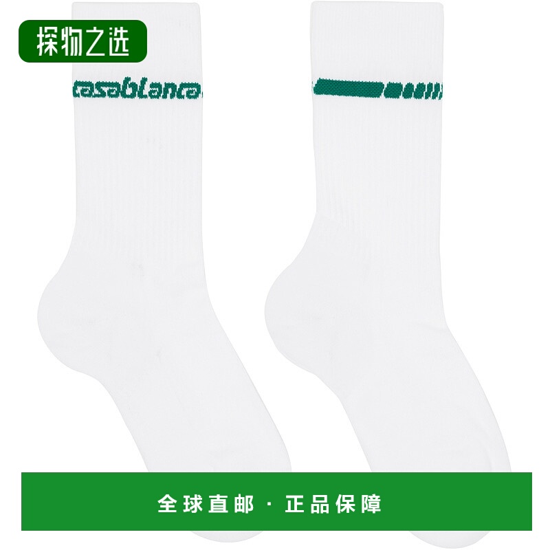 香港直邮Casablanca 男士 白色 Casa Sportive 中筒袜 AAW25ACC01