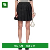 美国直邮 Simone Rocha黑色迷你褶皱松紧腰裙 1h可退 女装 半身