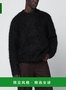 付款1h内可退 香港直邮Séfr 男士 Haru 黑色羊驼毛混纺毛衣 MFW2