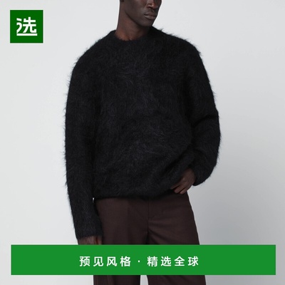 付款1h内可退 香港直邮Séfr 男士 Haru 黑色羊驼毛混纺毛衣 MFW2