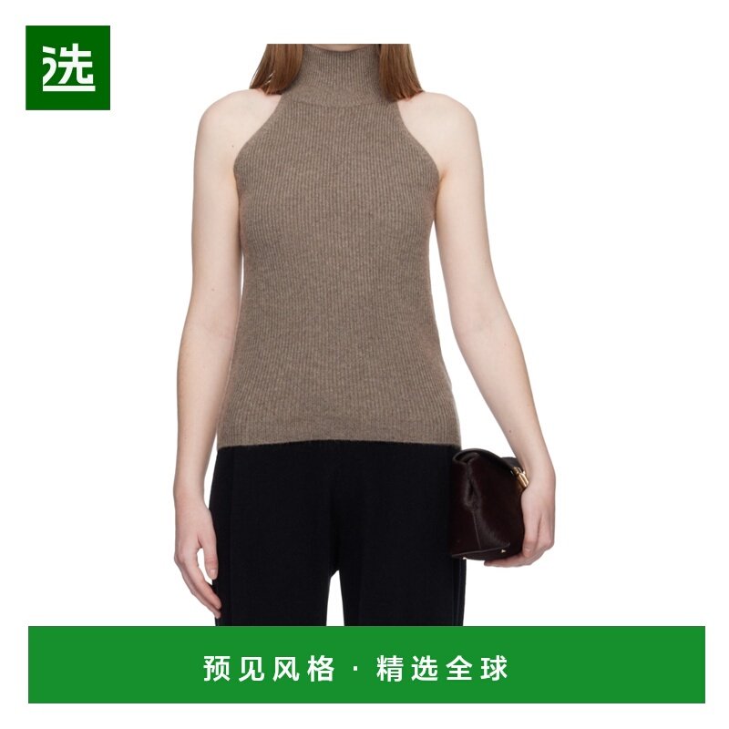 香港直邮LISA YANG 女士衬衫 2023237TRUFFLE SS2026 棕色 高领针,女装/女士精品,背心吊带,淘宝优惠券,粉丝福利购,淘宝优惠卷