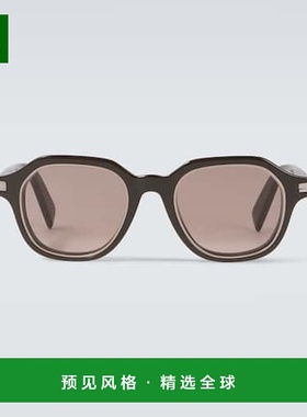 1h可退 香港直邮Zegna 杰尼亚 男士 圆形太阳眼镜 brown棕色 舒适