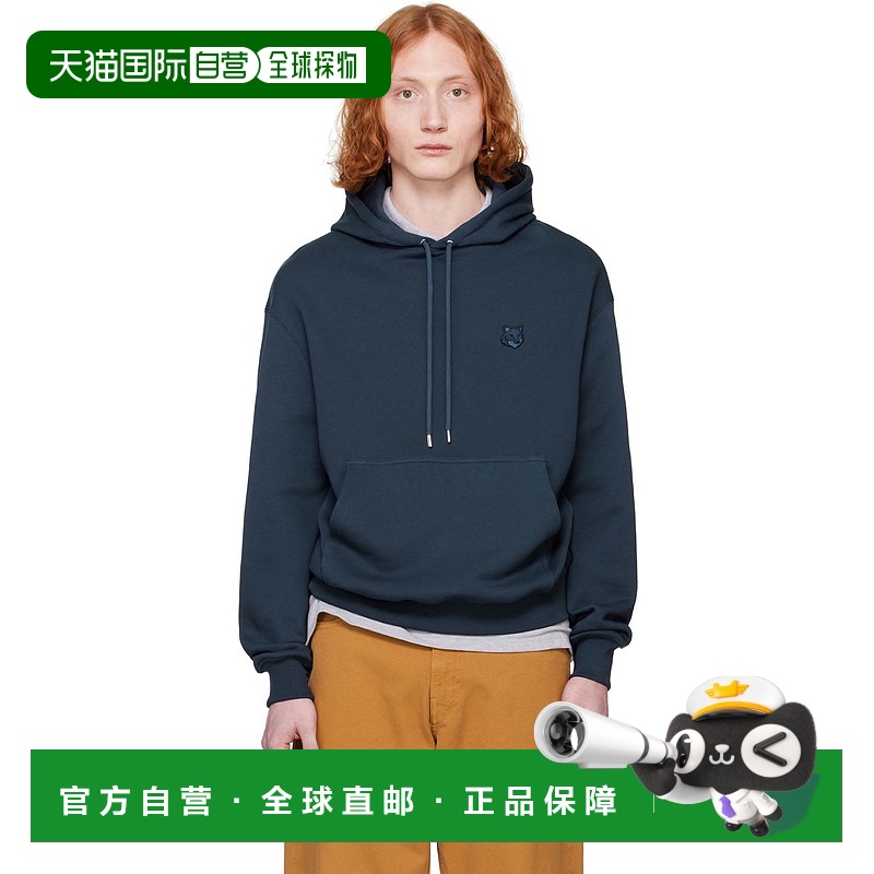 1h可退 香港直邮MAISON KITSUNE 男士 海军蓝 Bold Fox Head Patc