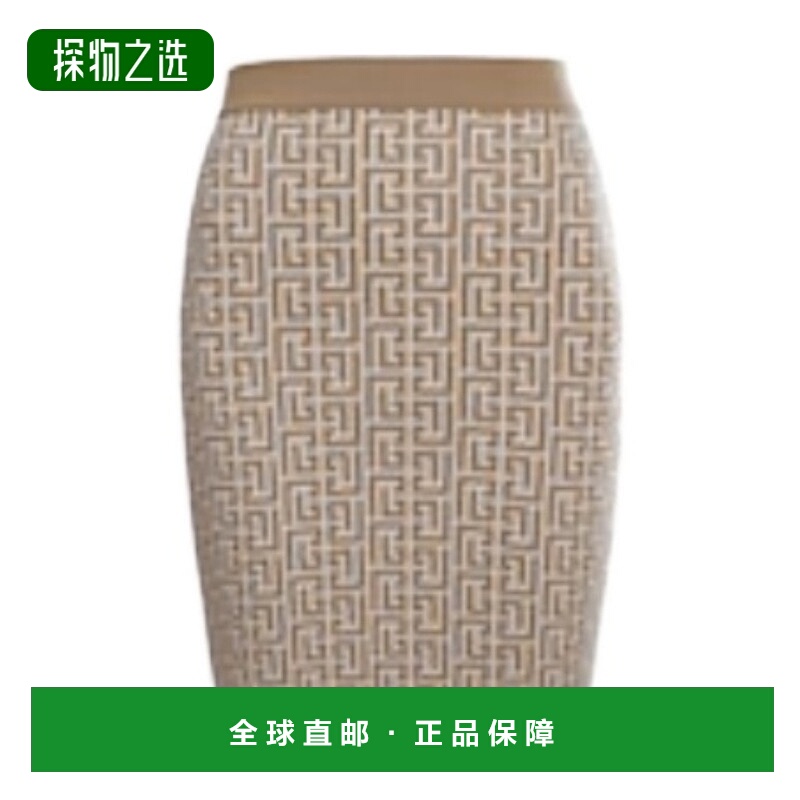 香港直邮Balmain 字母logo针织半身裙 AF0LB005KB02G包臀裙