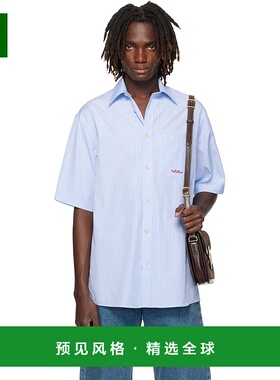 1h可退 香港直邮valentino 华伦天奴 男士 蓝色 Embroidered Cott