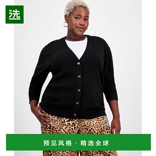 1h可退 【美国直邮】Charter Club 大码 100 羊绒纽扣开衫 女装毛