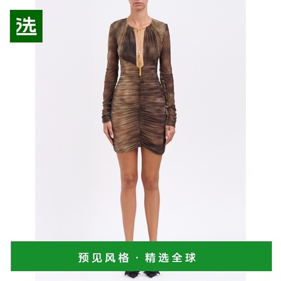 1h可退 香港直邮Elisabetta Franchi 女士 薄纱配项链连衣裙 MAB8