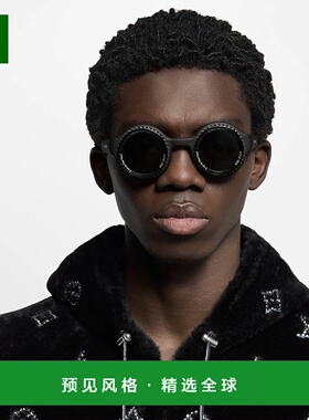 1h可退 欧洲直邮LV/路易威登 男士黑色金属太阳镜正品百搭显脸小