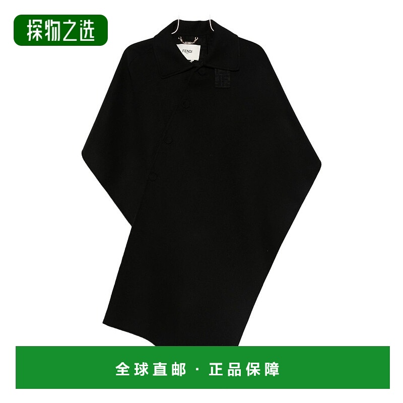 香港直邮Fendi 芬迪 女士 黑色羊毛披肩 FF6144A5HD