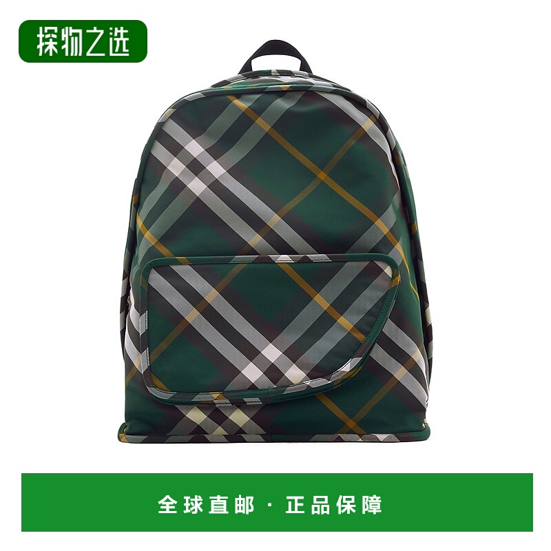 香港直邮Burberry 格纹弧形双肩包 80806791博柏利新款