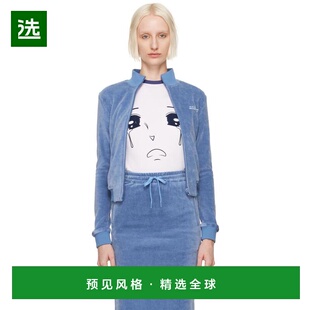 1h可退 【美国直邮】Pushbutton 蓝色短款拉链运动夹克 女装卫衣