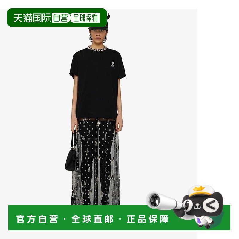 香港直发Givenchy纪梵希女士黑色印花短袖经典潮流时尚BW707Z3Z5S