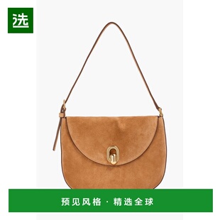 1h可退 香港直邮SAVETTE 女士 Tondo 绒面革肩包 H00803SADDLE