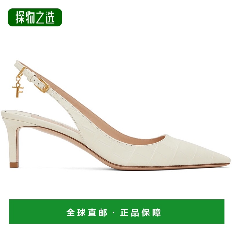 香港直邮Tom Ford 汤姆·福特 女士 白色 Stamped Croc Slingback