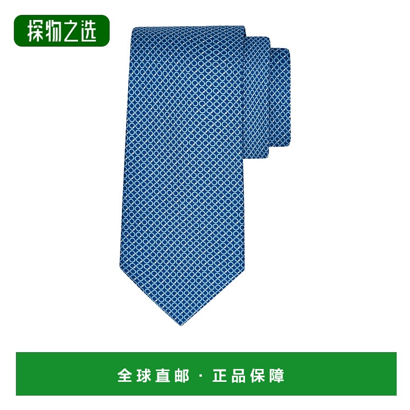 香港直邮Salvatore Ferragamo Gancini条纹印花领带 351312