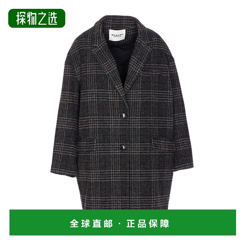 香港直邮Isabel Marant Etoile 格纹大衣 MA0087FAC3D02E羊毛