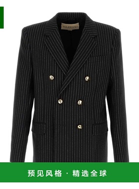 1h可退 香港直邮valentino 华伦天奴 男士 雙排扣條紋夾克 7V0CEJ