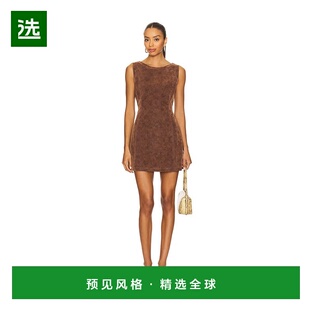 1h可退 香港直邮Free People 自由人 女士 Atlas 绒面革迷你连衣