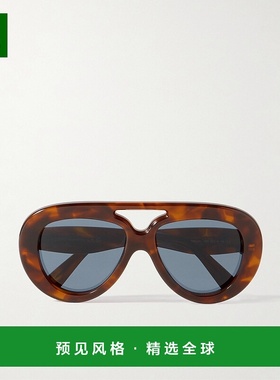 香港直邮LOEWE 罗意威 女士 飞行员龟甲色醋纤太阳眼镜 LW40144U5
