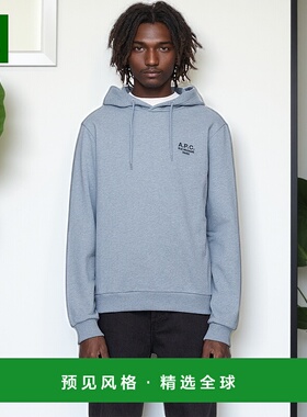 1h可退 香港直邮A.P.C. 男士 蓝色 Standard Rue Madame 连帽衫 C