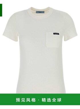 香港直邮PRADA 女士T恤 3573B18ZESOOOF0009 SS2026 米白色