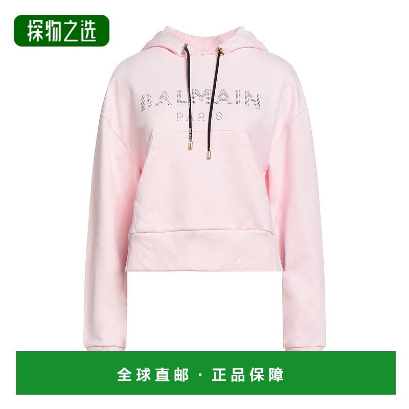 香港直邮Balmain 巴尔曼 女士 连帽卫衣 pink粉色 舒适时尚
