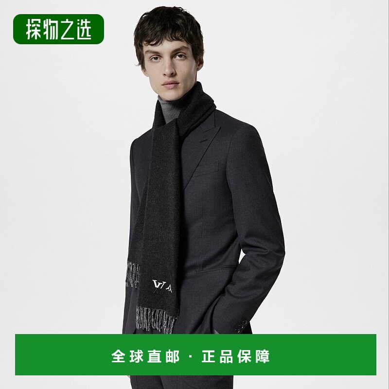 自营1h可退 欧洲直邮LV/路易威登 男士黑色羊绒围巾时尚小众高级