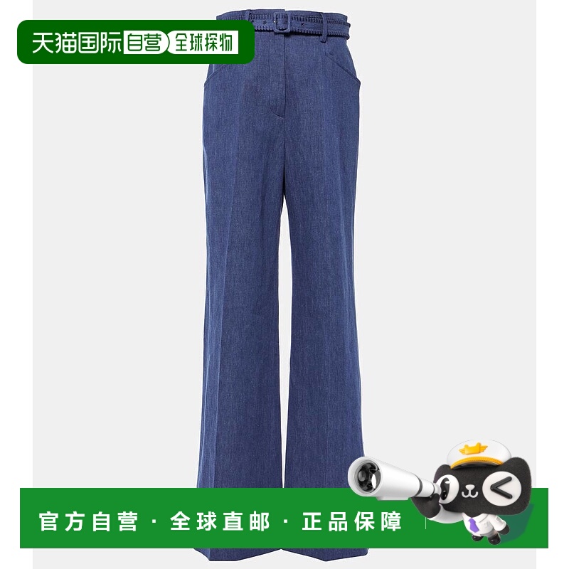 1h可退 香港直邮Gabriela Hearst 女士 Norman 棉质亚麻阔腿裤