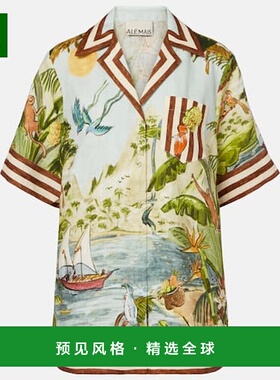 1h可退 香港直邮ALÉMAIS 女士 Toucan Tango 印花亚麻衬衫