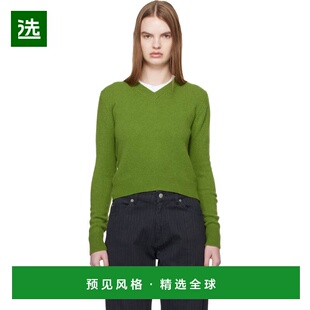 1h可退 香港直邮DAUGHTER 女士 绿色 Sligo Shrunken V-Neck 毛衣
