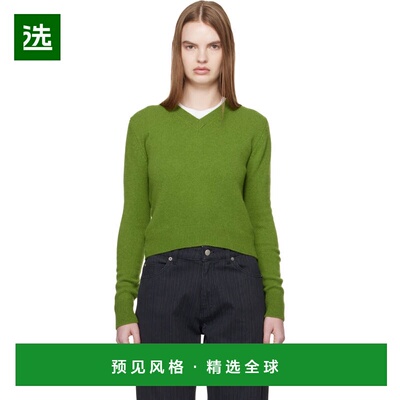 1h可退 香港直邮DAUGHTER 女士 绿色 Sligo Shrunken V-Neck 毛衣