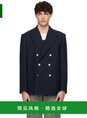 1h可退 香港直邮Valentino 华伦天奴 男士 海军蓝 Double-Breaste
