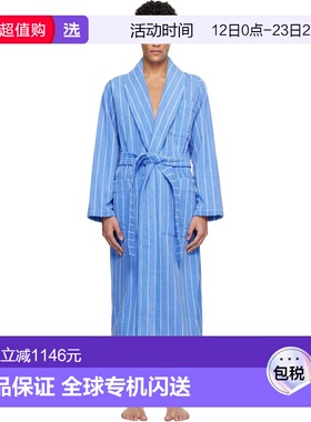 1h可退 香港直邮Tekla 男士 蓝色 & 白色 Terry Classic 浴袍 CBT
