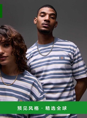 1h可退 香港直邮Dickies 迪凯斯 女士 glade spring 条纹中长蓝色