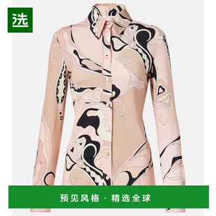 1h可退 香港直邮Emilio Pucci 璞琪 女士 Orchidee 缎面针织衬衫