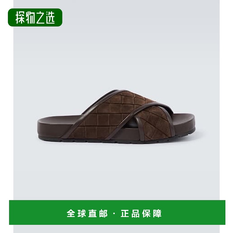 1h可退 香港直邮Bottega Veneta 葆蝶家 男士 Tarik 编织绒面革凉