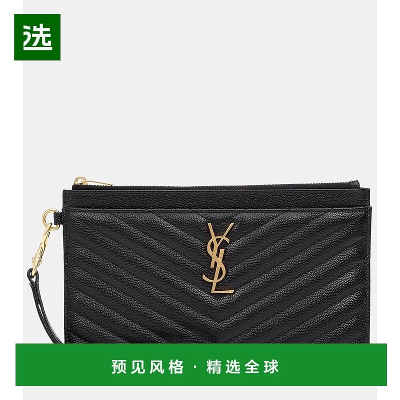 1h可退 香港直邮Saint Laurent 圣罗兰 女士 交织图案大号皮革手