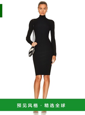 1h可退 香港直邮Alaïa 女士 罗纹连衣裙 AA9R22732M707 black黑色